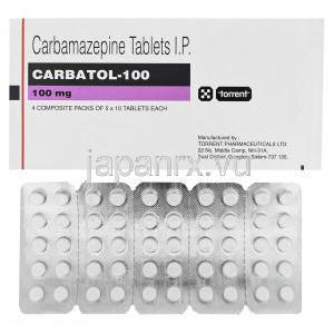  カーバトル　Carbatol-100、ジェネリックテグレトール、カルバマゼピン100mg