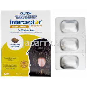 インターセプタースペクトラム(中型犬) ミルベマイシンオキシム11.5mg/プラジカンテル114mg