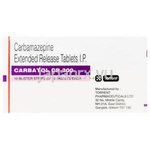 カーバトル　Carbatol CR-300、ジェネリックテグレトール、カルバマゼピンER300mg　Torrent製