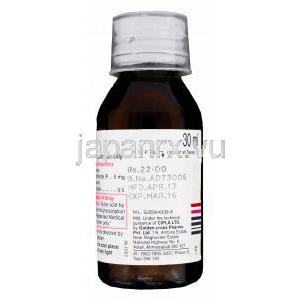 アレリド　Alerid、ジェネリックジルテック、セチリジン塩酸 5mg/5ml 30ml ボトル面　製造会社