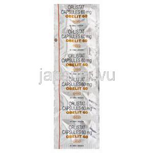 オデリット　Obelit、ジェネリックアライ、オルリスタット　60mg　包装シート