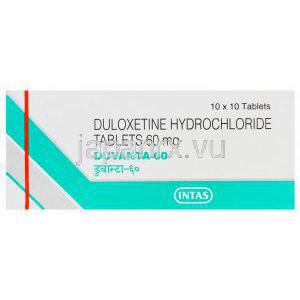 デュバンタ　Duvanta、ジェネリックシンバルタ、デュロキセチン　60mg　箱
