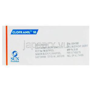 クロフラニル　Clofranil10、ジェネリックアナフラニール、クロミプラミン塩酸塩10mg　Sun Pharma製