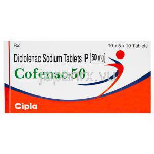 コフェナック　Cofenac-50、ジェネリックボルタレン、ジクロフェナクナトリウム50mg　箱