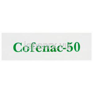 コフェナック　Cofenac-50、ジェネリックボルタレン、ジクロフェナクナトリウム50mg　箱面上