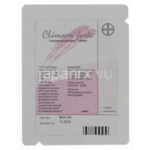 クリマラフォルテ　Climara、エストラジオール経皮プラスター7.6mg/25Cm² 　パッケージ