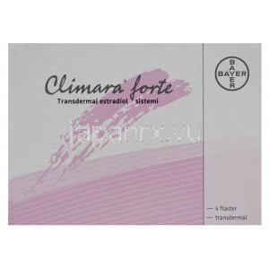 クリマラフォルテ　Climara、エストラジオール経皮プラスター7.6mg/25Cm² 　箱