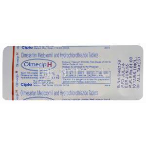 オルメシップ　Olmecip H、ジェネリックベニカーHCT、オルメサルタンメドキソミル20mg/ヒドロ