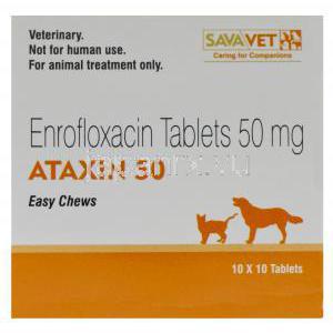アタキシン　50、ジェネリックバイトリル、エンロフロキサシン　50mg　箱上面