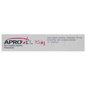 アプロベル　75mg、イルベサルタン　75mg　成分