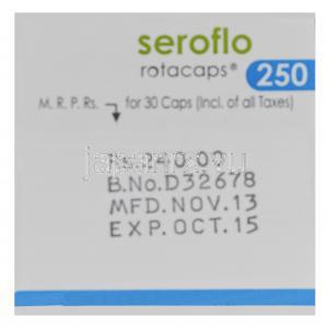 セフロ　ロタキャップ　Seroflo Rotacaps　250、ジェネリックセレタイド、サルメテロール50mcg／