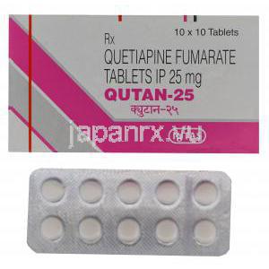 クタン　Qutan-25、ジェネリックセロクエル、クエチアピン　25mg