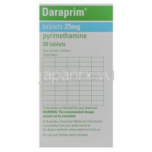 ダラプリム　Daraprim、ピリメタミン　25mg　箱　（Aspen社製）