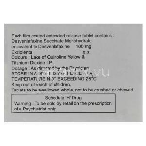 ニューベン　Newven OD100、ジェネリックプリスティーク　PRISTIQ、デスベンラファキシン　100mg