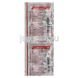 クロフラニル　Clofranil SR、ジェネリックアナフラニール、クロミプラミン塩酸塩75mg　包装