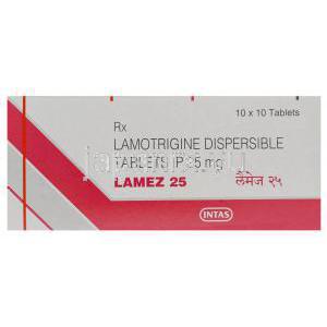 ラメズ　Lamez25、ジェネリックラミクタール、ラモトリギン　25mg　箱