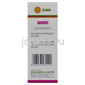 サフロスト　Safrost、ジェネリックキサラタン、ラタノプロスト　0.005％　点眼液　2.5ml　Sav