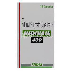 インディバン Indivan、ジェネリッククリキシバン、インジナビル　400mg　箱