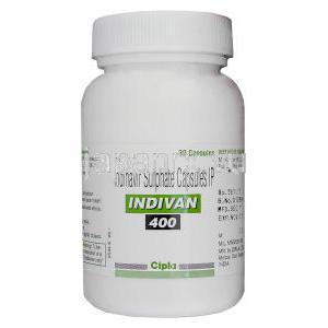 インディバン Indivan、ジェネリッククリキシバン、インジナビル　400mg　ボトル