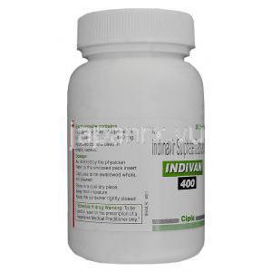 インディバン Indivan、ジェネリッククリキシバン、インジナビル　400mg　ボトル面情報