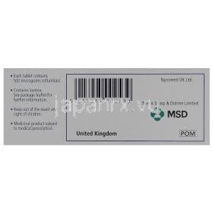 ダクサス Daxas、ロフルミラスト 500mcg 箱裏情報
