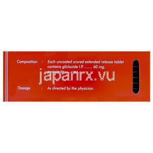 ダイミクロン Diamicron XR60、グリクラジド 60mg　成分