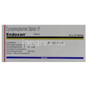 エンドキサン、ジェネリックサイトキサン、シクロホスファミド　50mg　成分