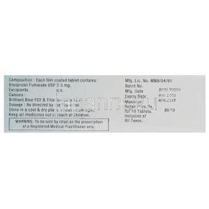 ビソプロロール (メインテートジェネリック), Corbis,  2.5 mg 錠 (Unichem ) 情報