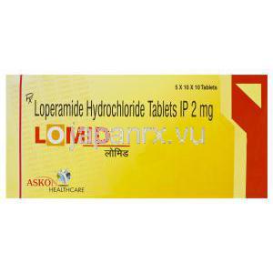 ロミド、ジェネリックイモジウム、ロペラミド塩酸塩　２ｍｇ　箱　