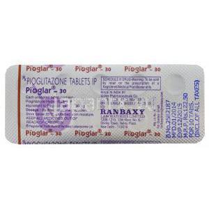 ピオグラー30、アクトスジェネリック、ピオグリタゾン　30mg　錠剤　シート入り