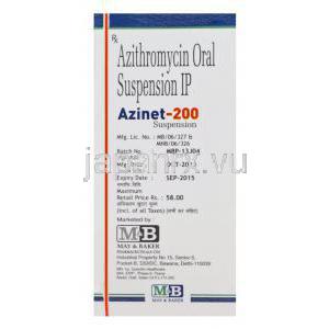 アジネット-200, ジスロマックスジェネリック　アジスロマイシン経口懸濁液　200mg/5ml 15ml入