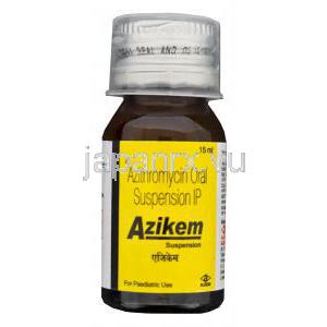 アジケム、ジスロマックジェネリック アジスロマイシン経口懸濁液　 100mg/5ml 15ml入り　ボ