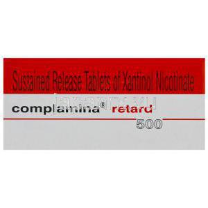 コンプラミナリタード　500 　ニコチン酸キサンチノール 500mg 　　徐放　箱