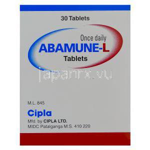 アバミューン-L 　カイベクサジェネリック，アバカビル 600mg/ラミブジン　300mg　箱