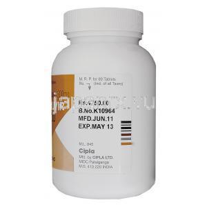 ダルビル 300 プリジスタジェネリック ダルナビル 300mg ボトル　 製造元　Cipla