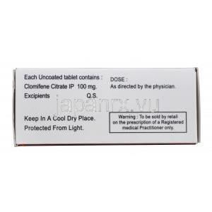 クロフィ100　クロミドジェネリック　クロミフェンクエン酸塩　100mg　箱情報