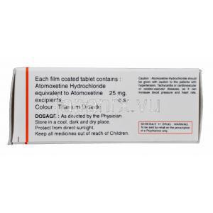 ハイパーコン-25 Hypercon-25 ストラテラジェネリック アトモキセチン 25mg　箱情報