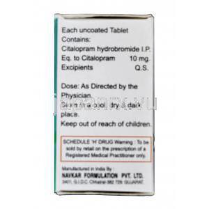 シトカ-10  セレクサジェネリック　シタロプラム 10mg　箱　情報