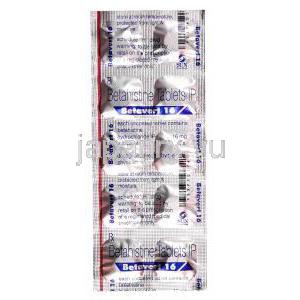 ベタバート 16,　サークジェネリック,ベタヒスチン塩酸塩 16mg 錠　ブリスターパック