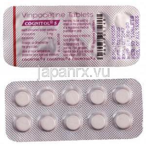 コグニトル5, カビントンジェネリック,ビンポセチン 5mg 錠シート情報