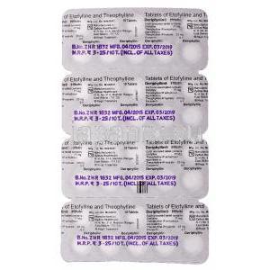 デリフィリン,テオフィリン 23mg/エトフィリン 77mg 錠　シート　情報