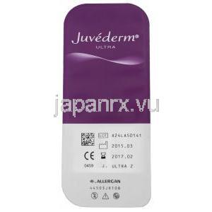 ジュべダームウルトラ 2, 架橋結合ヒアルロン酸　シリンジキット　国際用包装 アラガ