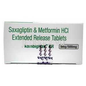 コンビグライゼ XR，サクサグリプチン 5mg /メトホルミン徐放製剤 500mg 徐放製剤　上箱