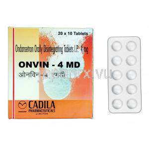 オンビンー４MD，ゾフランジェネリック，オンダンセトロン 4mg 口腔内崩壊錠