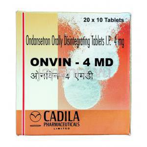 オンビン―４MD，ゾフランジェネリック，オンダンセトロン 4mg 口腔内崩壊錠 箱