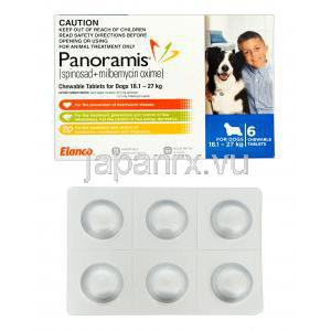 パノラミス　チュアブル錠　大型犬用（18.1kg-27kg）, スピノサド 810mg   ミルベマイシン  13.5mg