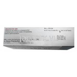 セフィキシム（スプラックス ジェネリック）, Ceftas, 200MG 分散性錠 (Intas) 製造者情報