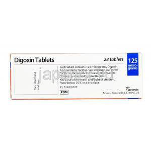 ジゴキシン 0.125mg 　製造元：Actavis