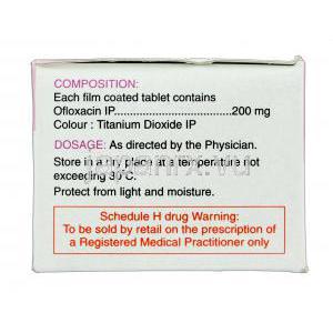 ZO，フロキンジェネリック，オフロキサシン　200mg　服用量