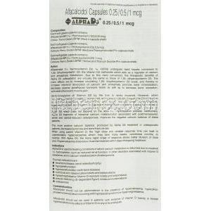 アルファD3, アルファカルシドール 0.25mcg カプセル (GSK) 情報シート1